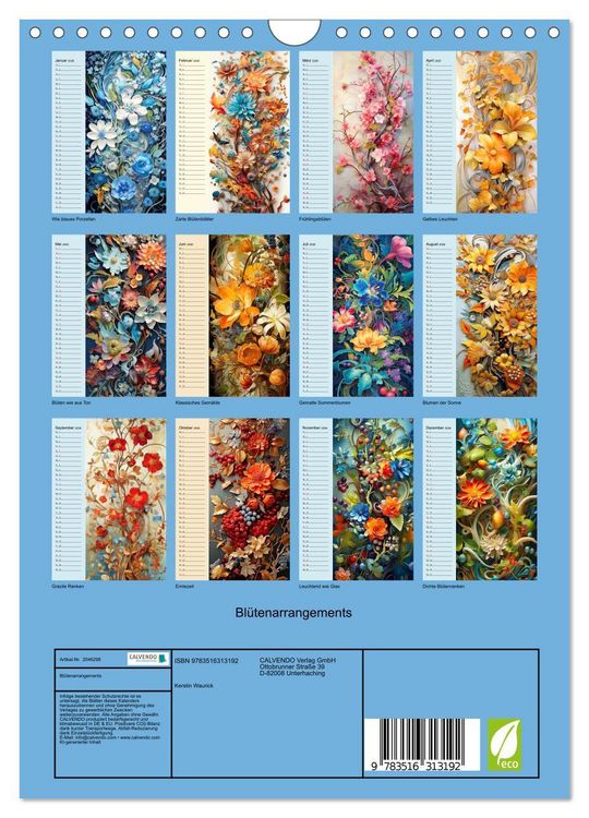 Produktbild: Bl&uuml;tenarrangements (Wandkalender 2026 DIN A4 hoch), CALVENDO Monatskalender