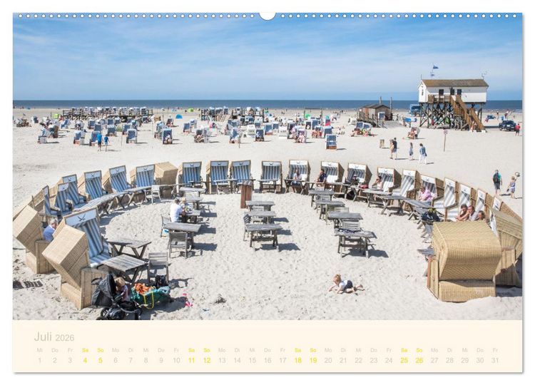 Produktbild: Traumstr&auml;nde der Nordsee (hochwertiger Premium Wandkalender 2026 DIN A2 quer), Kunstdruck in Hochglanz