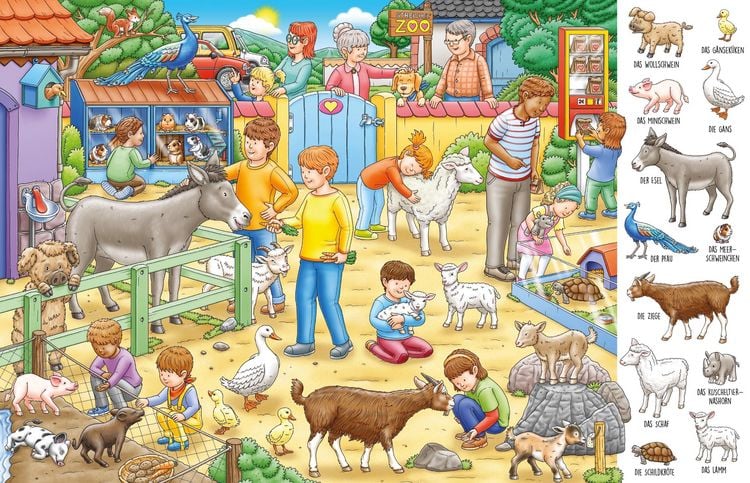 Produktbild: Erste W&ouml;rter Wimmelbuch Tiere
