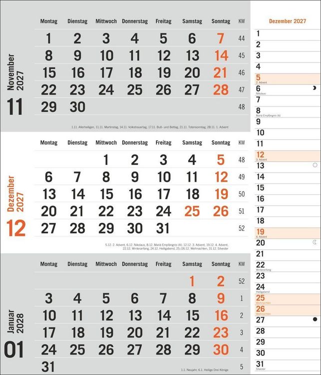 Produktbild: times&more 3-Monatsplaner, orange 2027