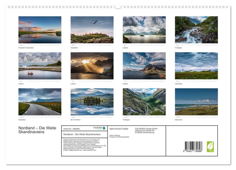 Produktbild: Nordland &ndash; Die Weite Skandinaviens (hochwertiger Premium Wandkalender 2026 DIN A2 quer), Kunstdruck in Hochglanz