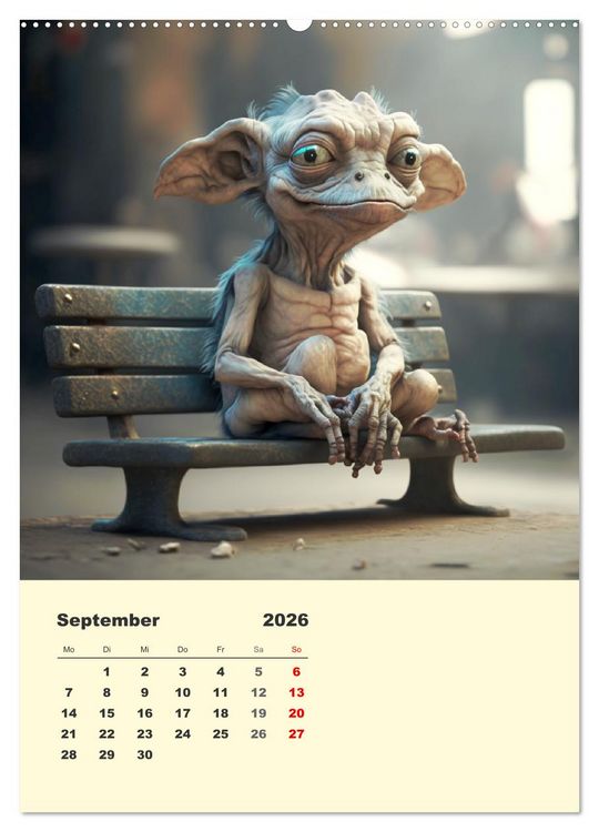 Produktbild: Kleine Gangster. Lustige Monster im Alltag (Wandkalender 2026 DIN A2 hoch), CALVENDO Monatskalender