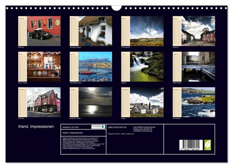 Produktbild: Irland. Impressionen (Wandkalender 2026 DIN A3 quer), CALVENDO Monatskalender