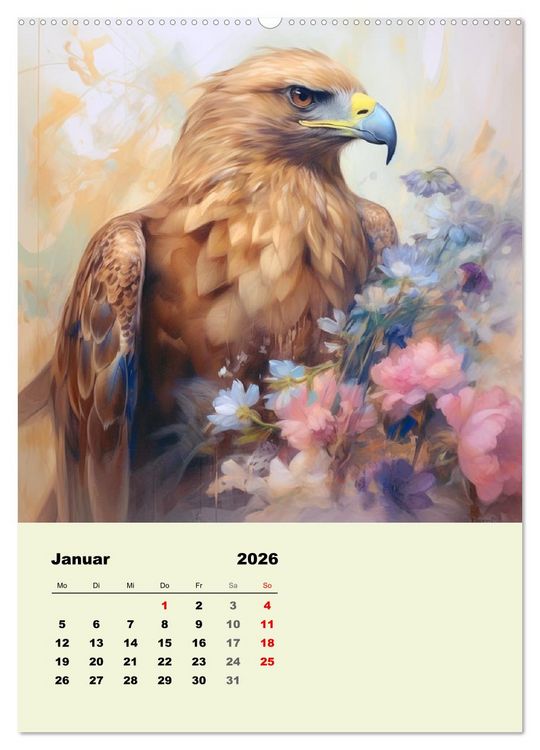 Produktbild: Krafttiere als spirituelle Begleiter (hochwertiger Premium Wandkalender 2026 DIN A2 hoch), Kunstdruck in Hochglanz
