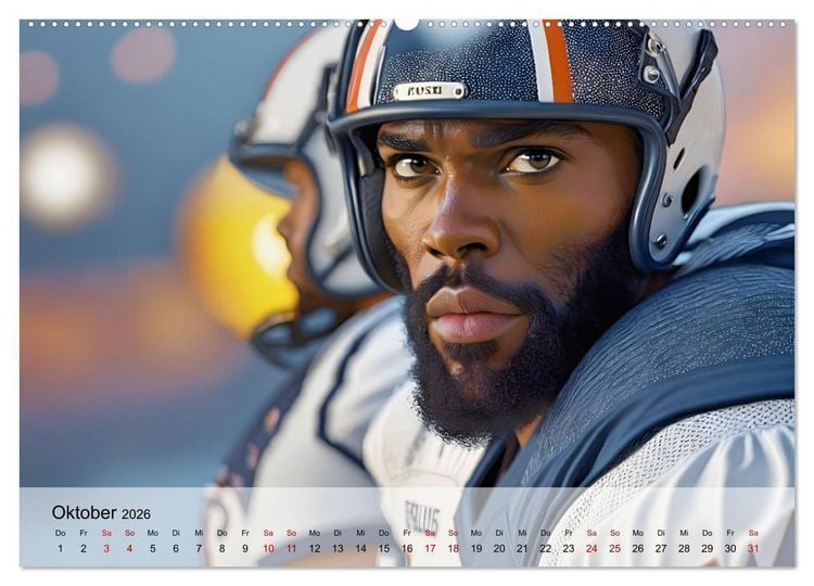 Produktbild: American Football - im Team zum Sieg (hochwertiger Premium Wandkalender 2026 DIN A2 quer), Kunstdruck in Hochglanz