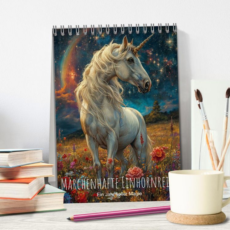 Produktbild: M&auml;rchenhafte Einhornreise - Ein Jahr voller Magie (Tischkalender 2026 DIN A5 hoch), CALVENDO Monatskalender