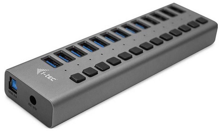 Produktbild: i-tec U3CHARGEHUB13 USB-Hub 13 Port USB-A USB 3.0 5 GBit/s Grau I-TEC USB 3.0 Charging HUB 13 Port