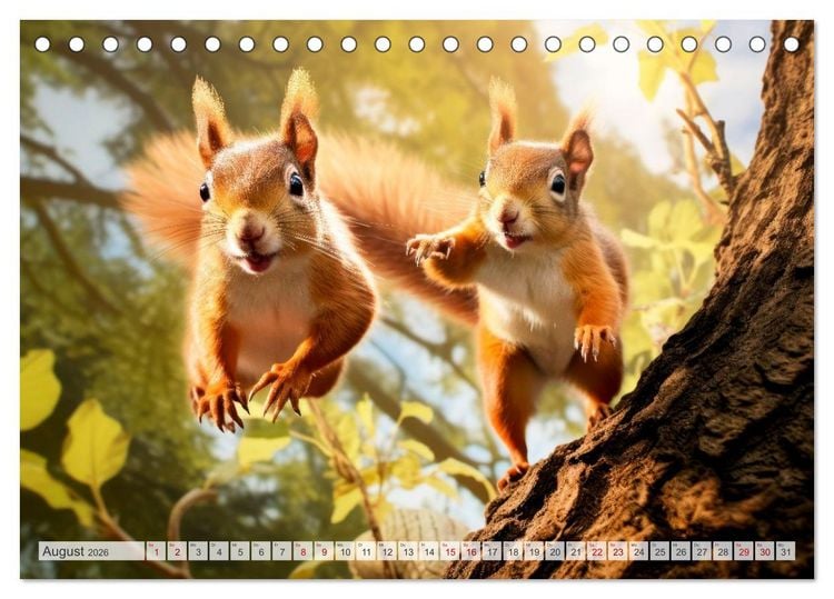 Produktbild: EICHH&Ouml;RNCHEN Niedliche kleine Wesen (Tischkalender 2026 DIN A5 quer), CALVENDO Monatskalender