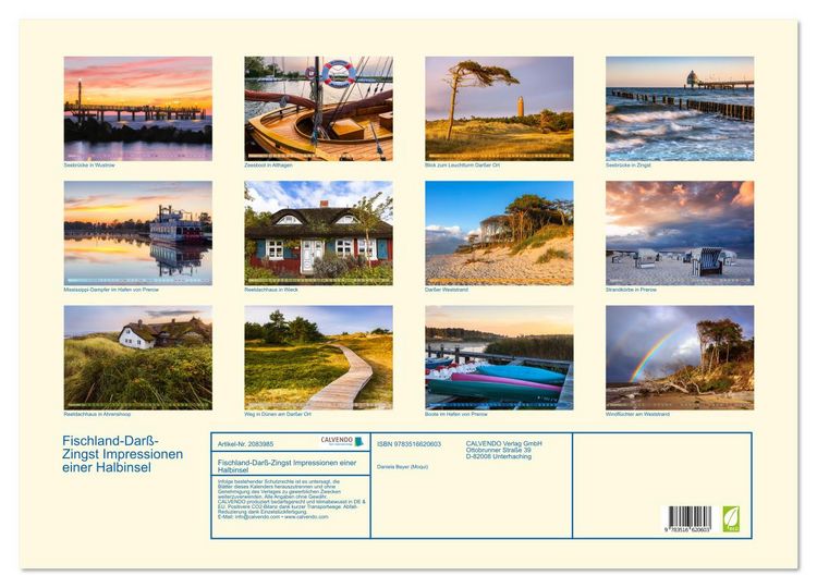 Produktbild: Fischland-Dar&szlig;-Zingst Impressionen einer Halbinsel (Wandkalender 2026 DIN A2 quer), CALVENDO Monatskalender