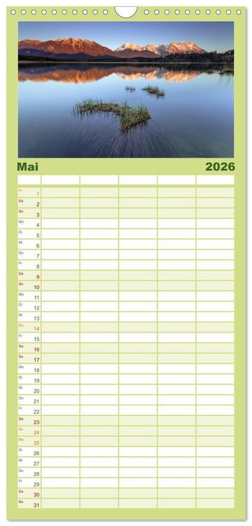 Produktbild: Familienplaner 2026 - Geheimnisvolle Alpen mit 5 Spalten (Wandkalender, 21 x 45 cm) CALVENDO