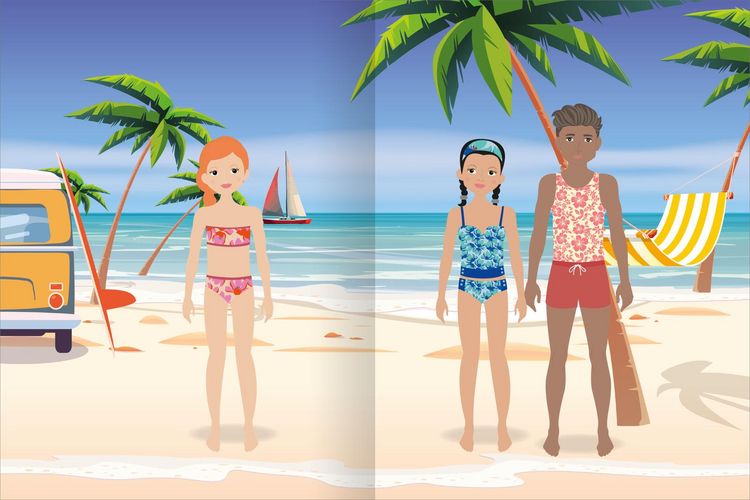 Produktbild: Sticker-Anziehpuppen Metallic &ndash; Im Urlaub