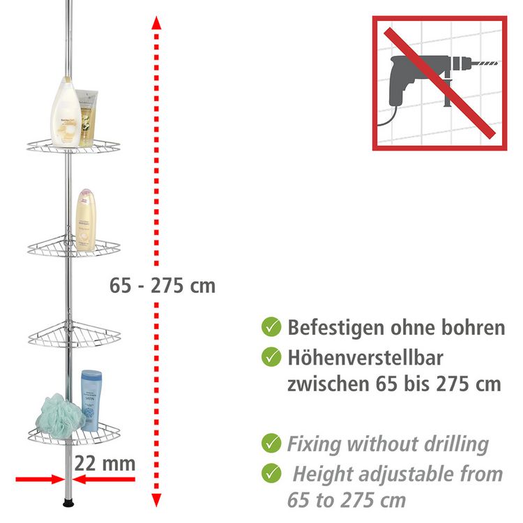 Produktbild: Teleskop-Duschecke Mod. Prea Edelstahl, aus rostfreiem Edelstahl