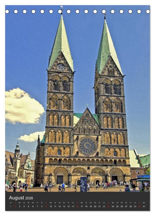 Produktbild: Highlights in Bremen (Tischkalender 2026 DIN A5 hoch), CALVENDO Monatskalender