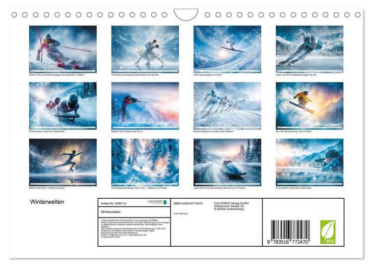 Produktbild: Winterwelten (Wandkalender 2027 DIN A4 quer), CALVENDO Monatskalender