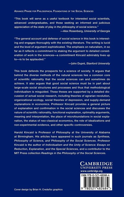 Produktbild: Philosophical Foundations of the Social Sciences
