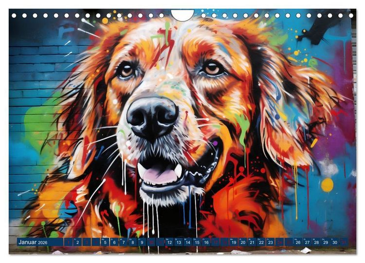 Produktbild: Graffiti Hunde (Wandkalender 2026 DIN A4 quer), CALVENDO Monatskalender