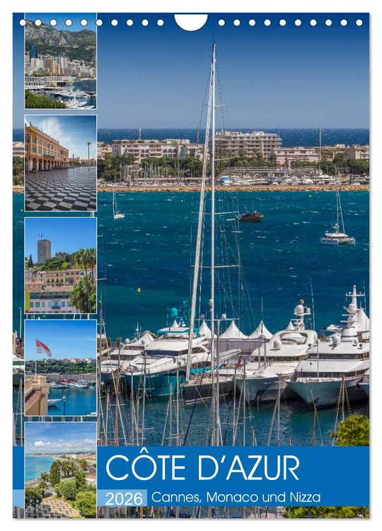 Produktbild: C&Ocirc;TE D&rsquo;AZUR Cannes, Monaco und Nizza (Wandkalender 2026 DIN A4 hoch), CALVENDO Monatskalender