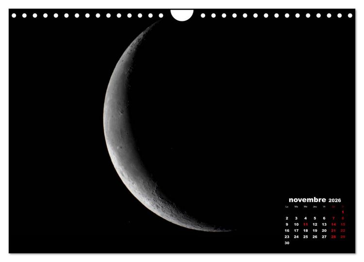 Produktbild: Phases de la lune (Calendrier mural 2026 DIN A4 vertical), CALVENDO calendrier mensuel