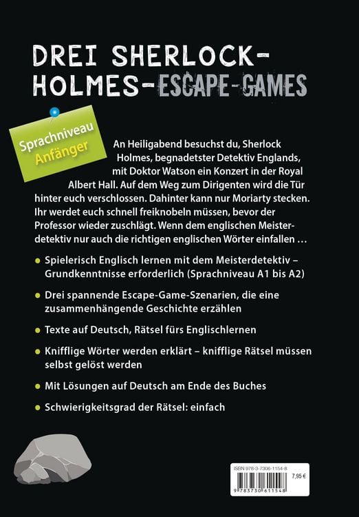 Produktbild: Sherlock Holmes Escape Book. Spielend Englisch lernen &ndash; f&uuml;r Anf&auml;nger Sprachniveau A1&ndash;A2