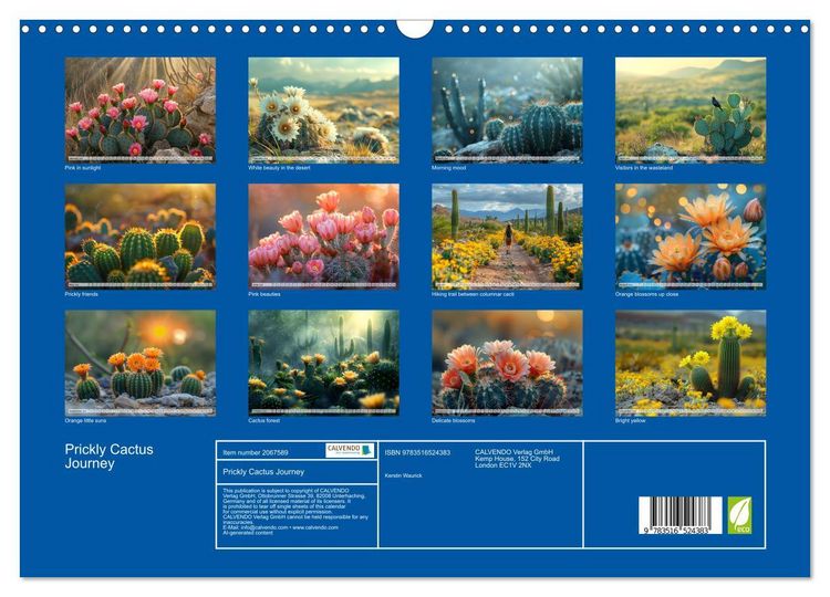 Produktbild: Prickly Cactus Journey (Wall Calendar 2026 DIN A3 landscape), CALVENDO 12 Month Wall Calendar