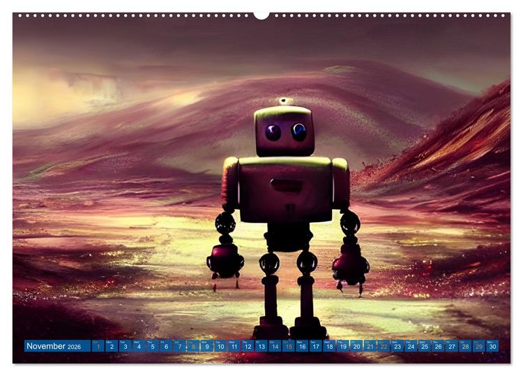 Produktbild: Robots (High Quality Premium Wall Calendar 2026 DIN A2 landscape),CALVENDO 12 Month Wall Calendar