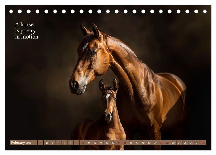 Produktbild: A Horse Makes You Complete (Desk Calendar 2026 DIN A5 landscape), CALVENDO 12 Month DeskCalendar