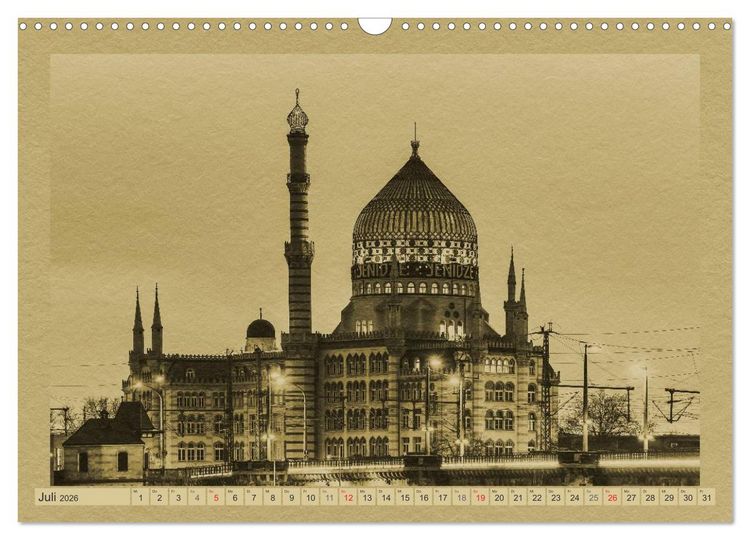 Produktbild: Dresden - Ein Kalender im Zeitungsstil (Wandkalender 2026 DIN A3 quer), CALVENDO Monatskalender