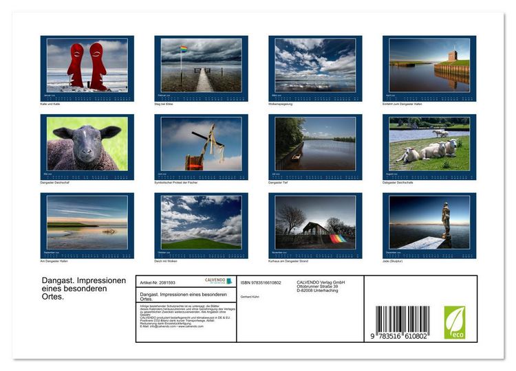 Produktbild: Dangast. Impressionen eines besonderen Ortes. (Wandkalender 2026 DIN A4 quer), CALVENDO Monatskalender