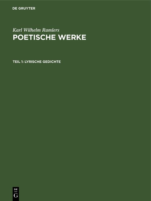Produktbild: Lyrische Gedichte