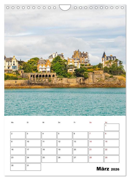 Produktbild: Malerische Bretagne - Reiseplaner (Wandkalender 2026 DIN A4 hoch), CALVENDO Monatskalender