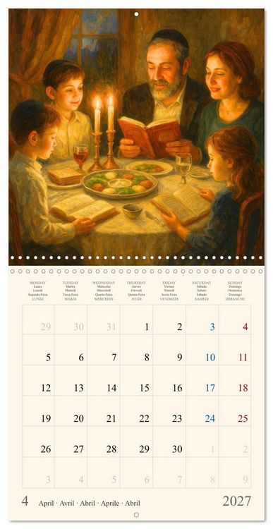 Produktbild: A Year of Jewish Life &ndash; Festivals and Traditions (Wall Calendar 2027 12 &times; 12 Inch) CALVENDO 12 Month Wall Calendar