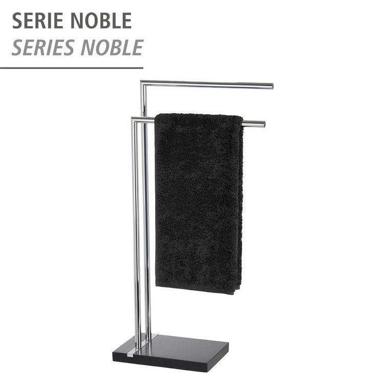 Produktbild: Handtuchst&auml;nder Mod. Noble Black mit 2 Armen, aus verchromtem Stahl