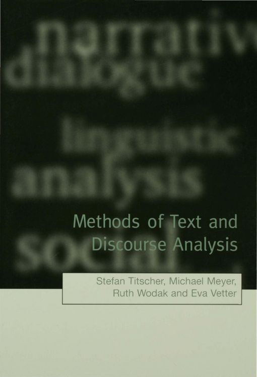 Produktbild: Methods of Text and Discourse Analysis