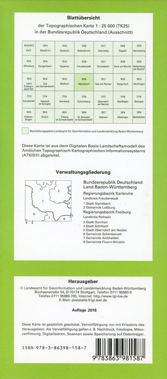 Produktbild: Alpirsbach 1 : 25 000