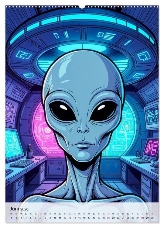 Produktbild: Wir sind nicht allein - UFO-Mythen (hochwertiger Premium Wandkalender 2026 DIN A2 hoch), Kunstdruck in Hochglanz