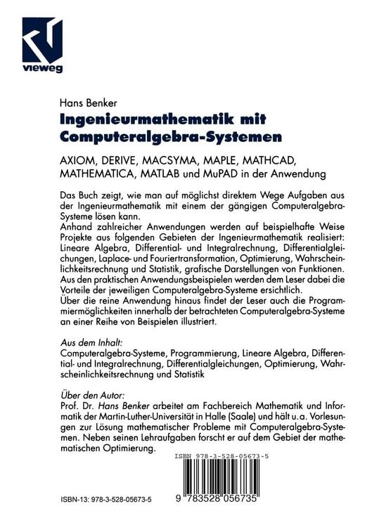 Produktbild: Ingenieurmathematik mit Computeralgebra-Systemen