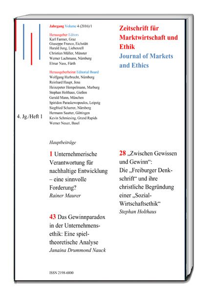 Produktbild: Unternehmerische Verantwortung f&uuml;r nachhaltige Entwicklung &ndash; eine sinnvolle Forderung? &bdquo;Zwischen Gewissen und Gewinn&ldquo;: Die &bdquo;Freiburger Denkschrift&ldquo; und ihre christliche Begr&uuml;ndung einer &bdquo;Sozial-Wirtschaftsethik&ldquo; Das Gewinnparadox in der Unternehmensethik: