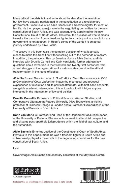 Produktbild: Albie Sachs and Transformation in South Africa