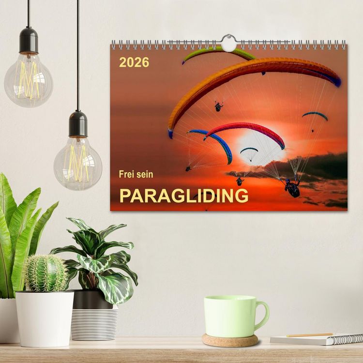 Produktbild: Frei sein - Paragliding (Wandkalender 2026 DIN A4 quer), CALVENDO Monatskalender