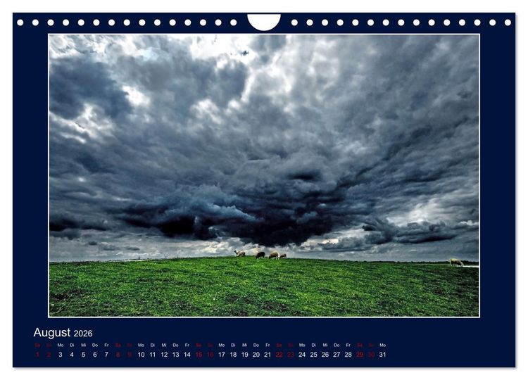 Produktbild: Wolken, Watt und Wellen. Fotografische Impressionen vom Jadebusen. (Wandkalender 2026 DIN A4 quer), CALVENDO Monatskalender