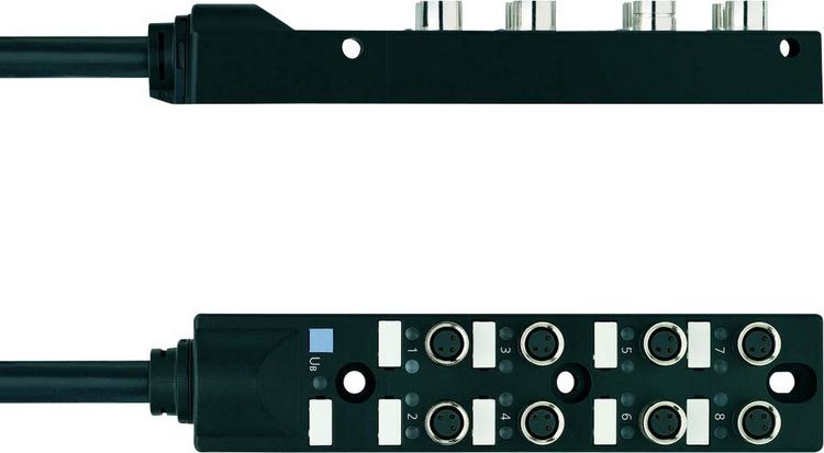 Produktbild: Escha 8I/OM8-3P2C-5/S370 8061796 Sensor/Aktorbox passiv M8-Verteiler mit Metallgewinde 1St.