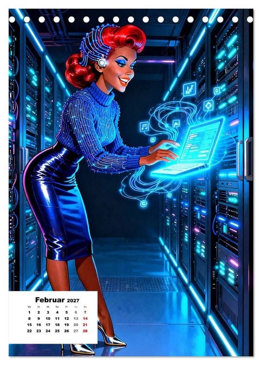 Produktbild: Neon-Girls (Tischkalender 2027 DIN A5 hoch), CALVENDO Monatskalender