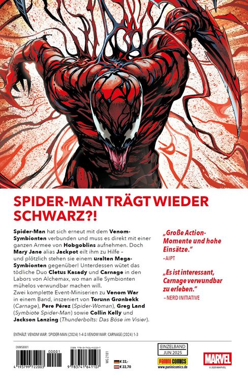 Produktbild: Venom War: Spider-Man/Carnage