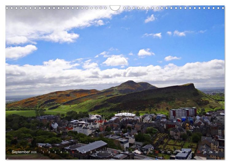 Produktbild: Edinburgh - D&ugrave;n &Egrave;ideann (Wandkalender 2026 DIN A3 quer), CALVENDO Monatskalender