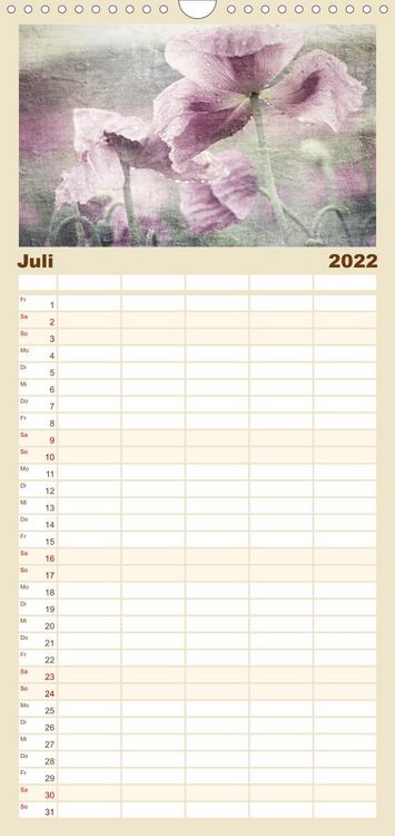 Produktbild: Familienplaner Mohnsch&ouml;nheiten (Wandkalender 2022 , 21 cm x 45 cm, hoch)