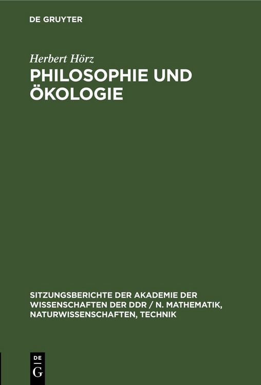 Produktbild: Philosophie und &Ouml;kologie