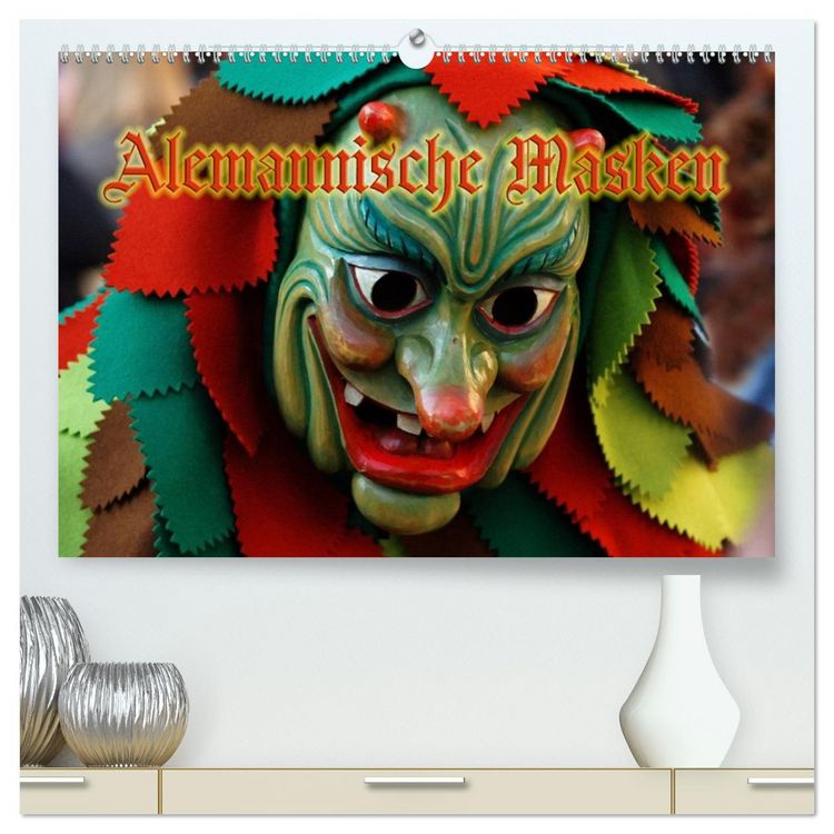Produktbild: Alemannische Masken (hochwertiger Premium Wandkalender 2026 DIN A2 quer), Kunstdruck in Hochglanz