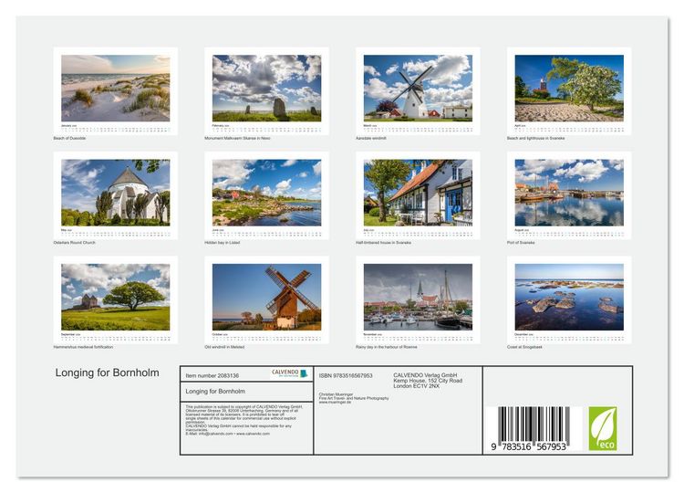 Produktbild: Longing for Bornholm (Wall Calendar 2026 DIN A4 landscape), CALVENDO 12 Month Wall Calendar
