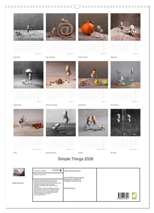 Produktbild: Simple Things 2026 (Wandkalender 2026 DIN A2 hoch), CALVENDO Monatskalender
