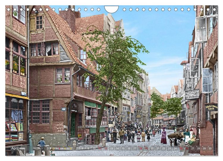 Produktbild: Hamburg zur Kaiserzeit - Fotos neu restauriert und koloriert (Wandkalender 2026 DIN A4 quer), CALVENDO Monatskalender